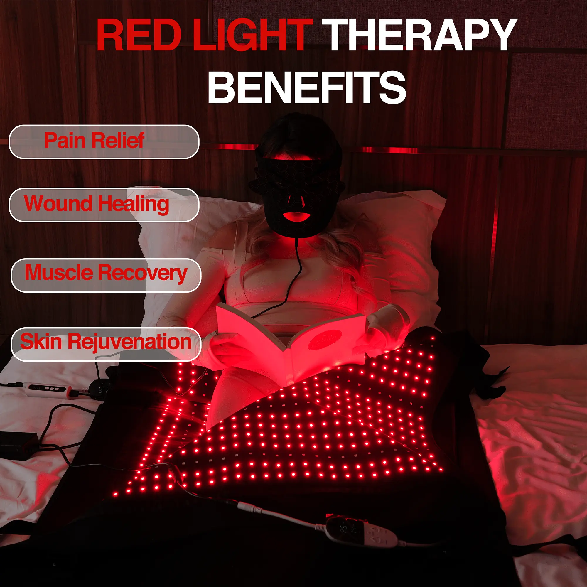 Icedragon Rotlichttherapiematte mit Schutzbrille