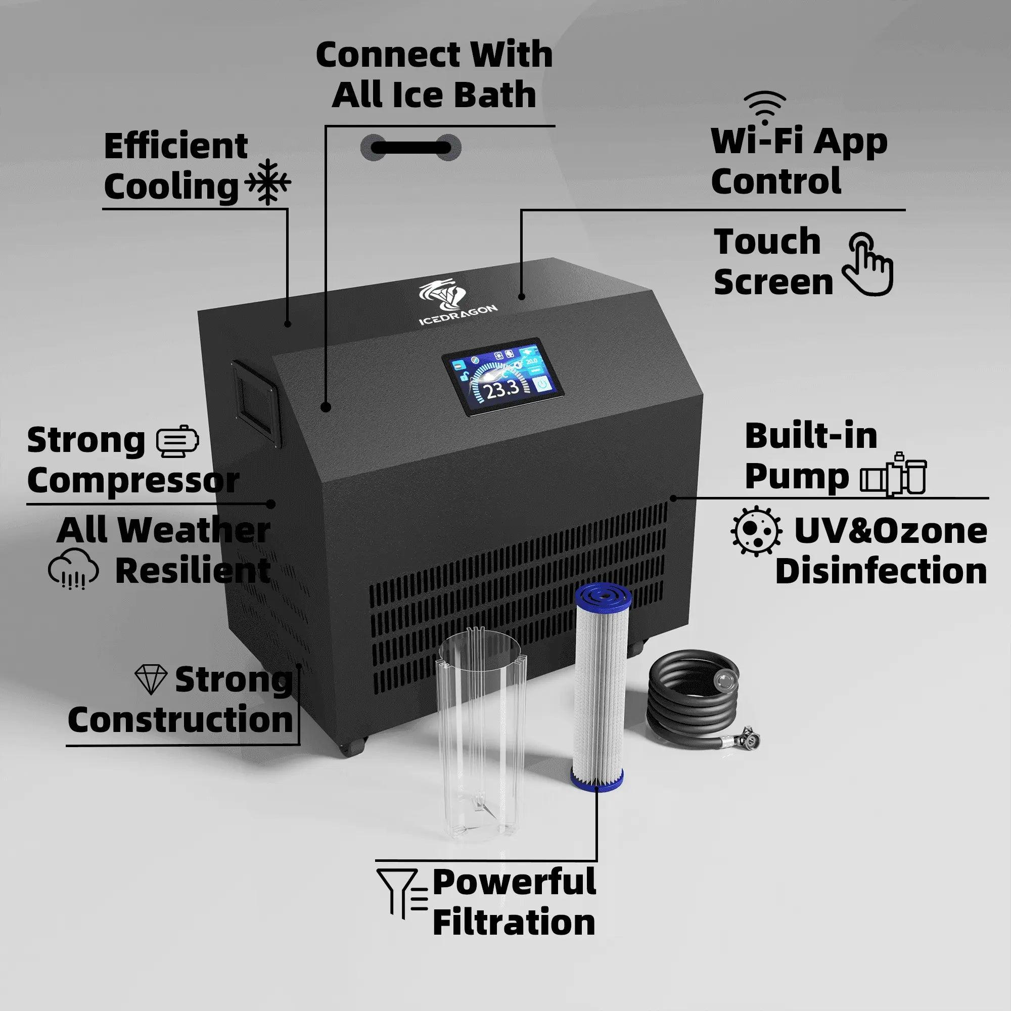 Icedragon Pro Max 1.5 HP Wi-Fi Water Chiller with Heater