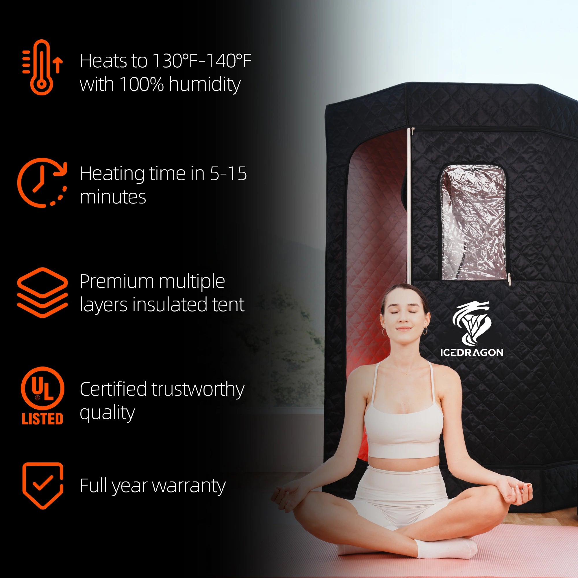 GlowSteam™  Red Light Portable Steam Sauna