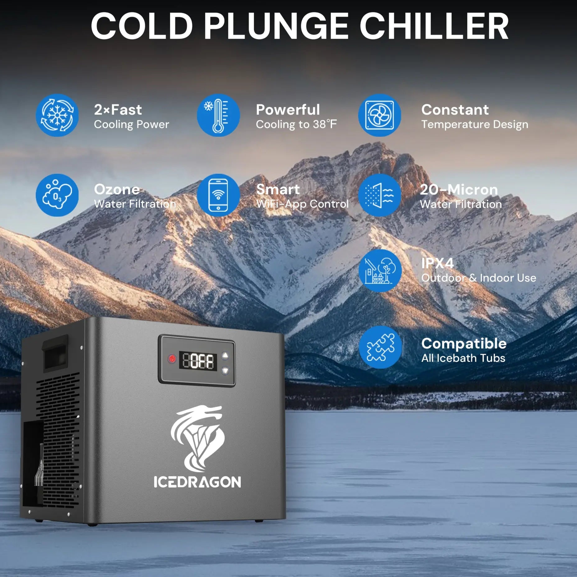 Icedragon 2/3 HP Water Chiller For Ice Bath