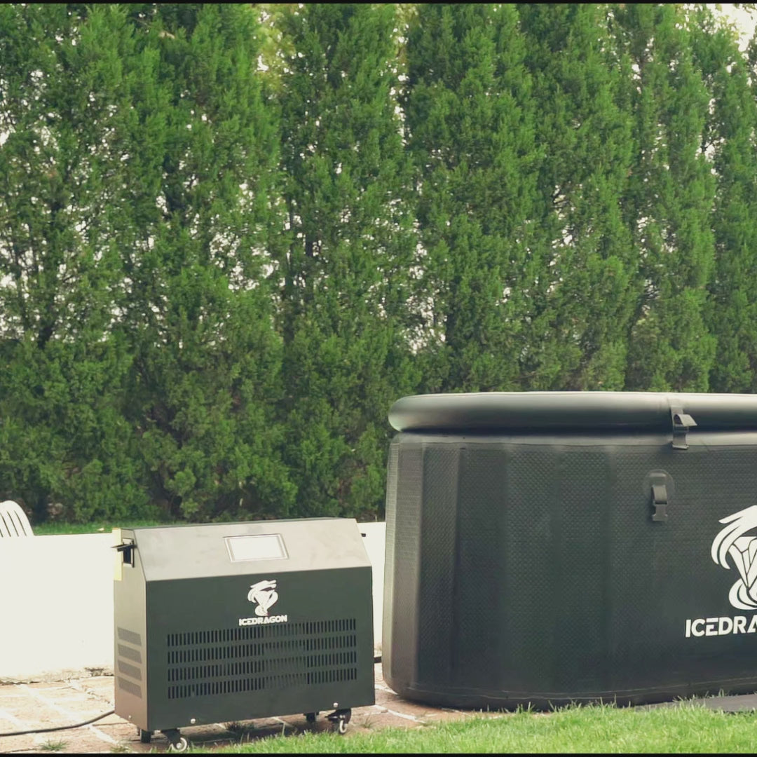 Load video: Icedragon Cold Plunge Tub Pro with 1.5HP Smart Water Chiller