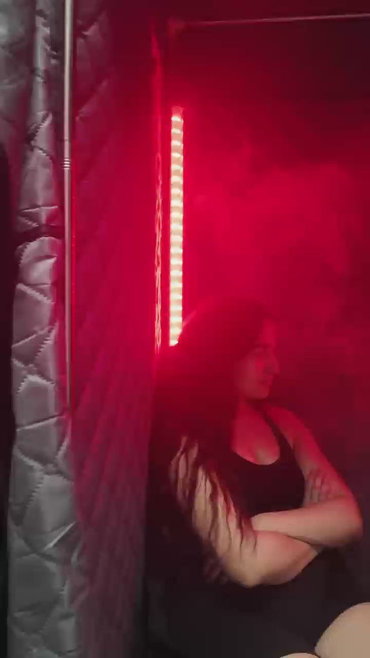 Load video: Sauna Accessories Red Light Therapy for Sauna